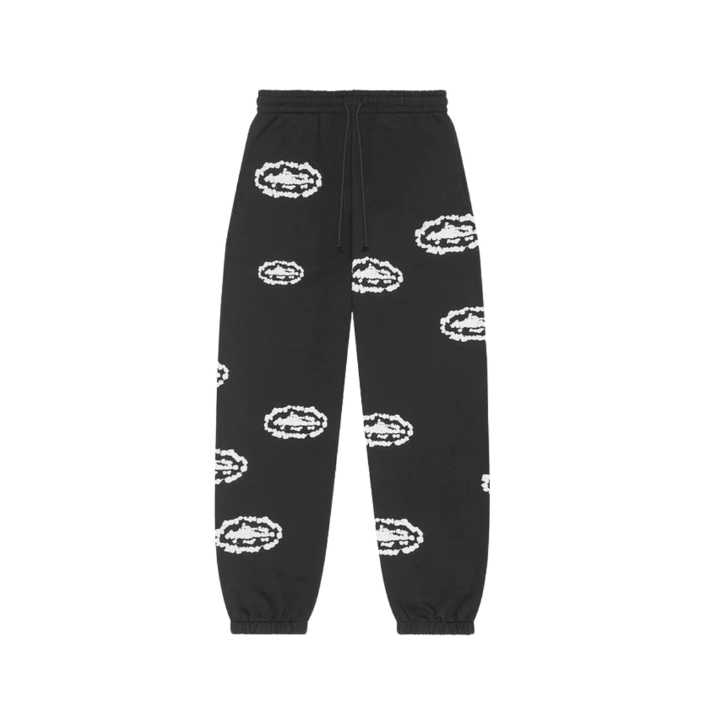 Corteiz x Denim Tears Cotton Wreath Sweatpants Black