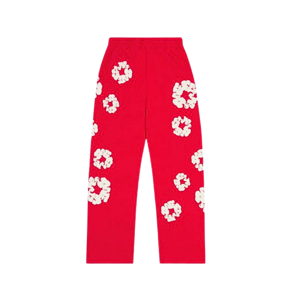 Denim Tears Cotton Wreath Baggy Sweatpants Red