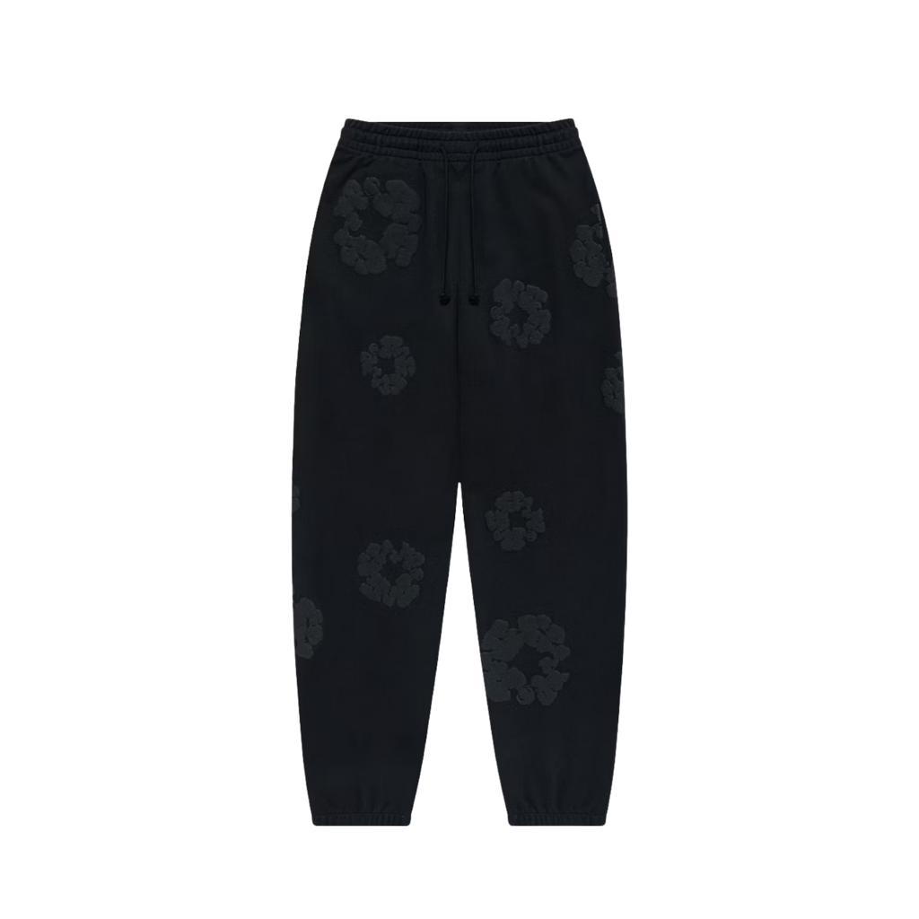 Denim Tears Cotton Wreath Sweatpants Black Monochrome