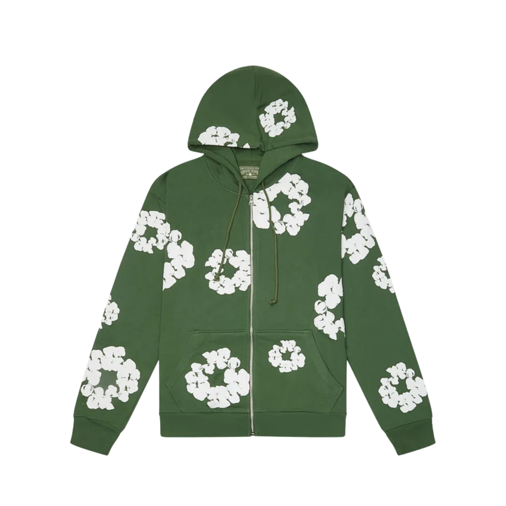 Denim Tears Cotton Wreath Zip Hoodie Green