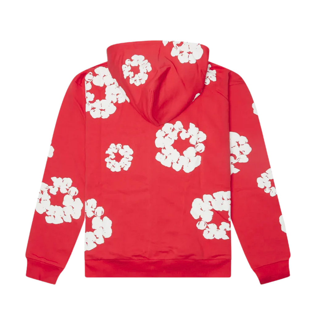 Denim Tears Cotton Wreath Zip Hoodie Red