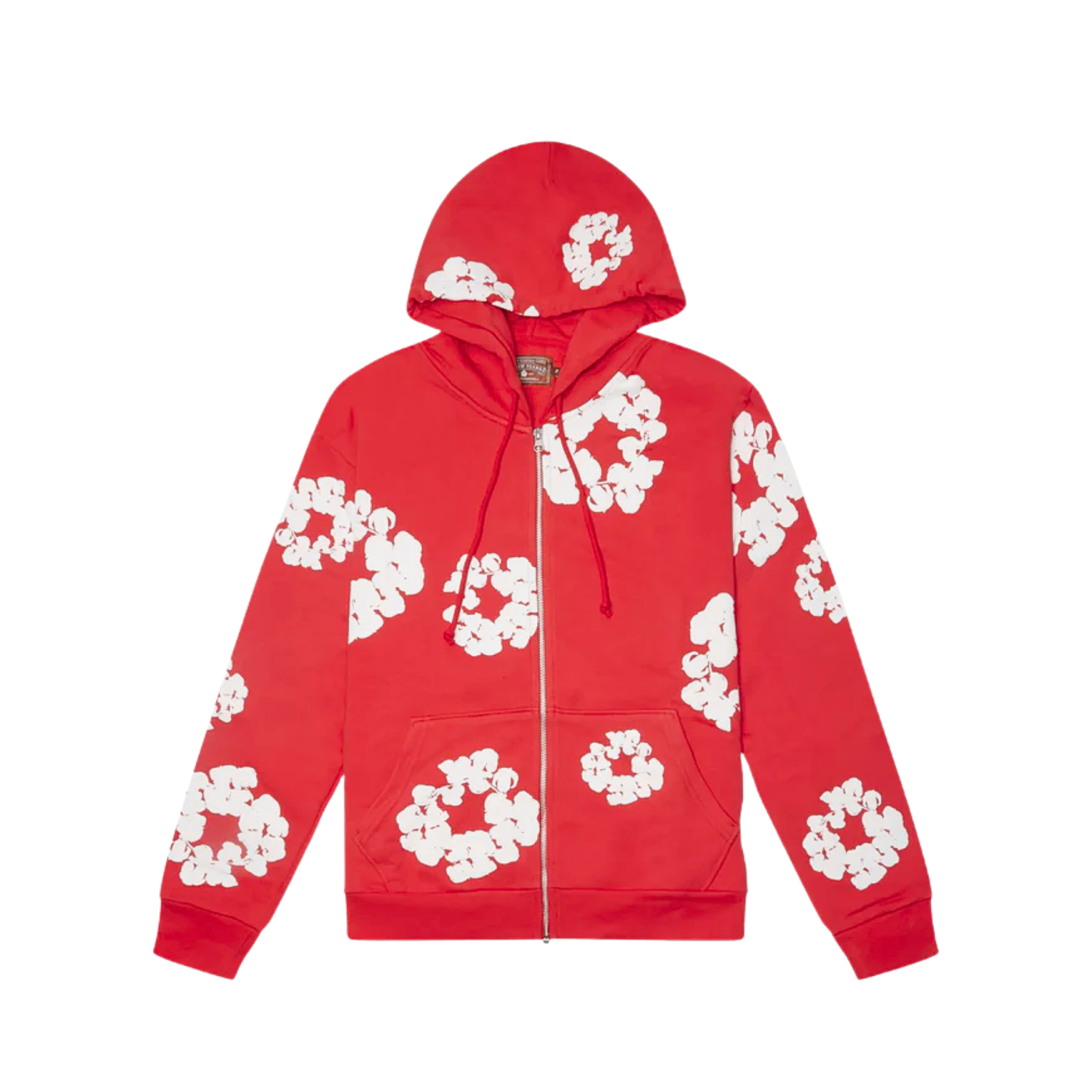 Denim Tears Cotton Wreath Zip Hoodie Red