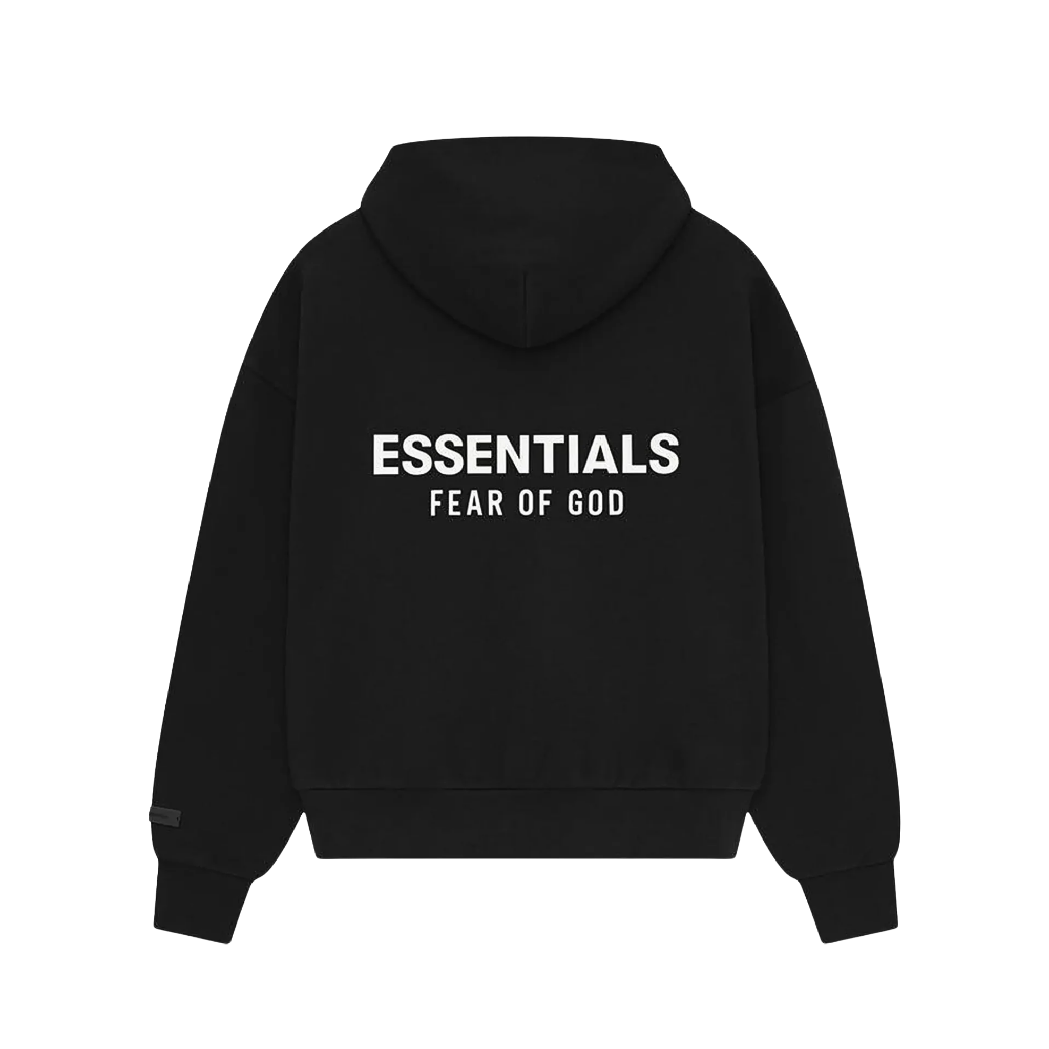 Fear of God Essentials Classic Fit Fleece Hoodie Jet Black (SS25)