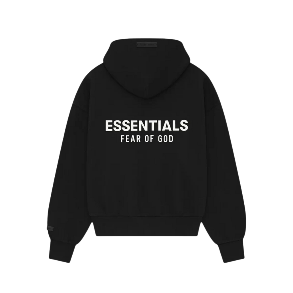 Fear of God Essentials Classic Fleece Zip-Up Hoodie Jet Black (SS25)